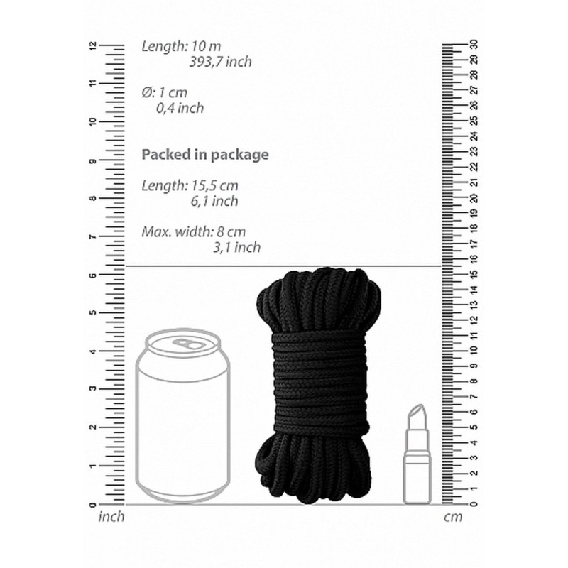 Thick Bondage Rope - 10 meter - Black